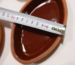 4 adet Kayık Tabak 15x9 Toprak Güveç Fırın Kabı Organik Pişirilmiş içi Sırlı Kahvaltı Güveçleri