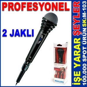 MD110 PHILIPS 2 JAKLI PROFESYONEL ENİYİ KALİTE KARAOKE MİKROFONU