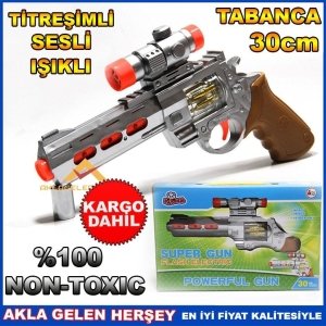 Ücretsiz Kargo TİTREŞİMLİ IŞIKLI SESLİ SUPERGUN OYUNCAK TABANCA