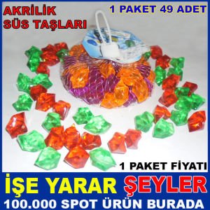 VAZO DEKORU İÇİN RENKLİ PARLAK AKRİLİK TAŞLAR
