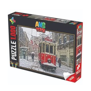 1000 Parça Taksim Tünel Tramvay Temalı Puzzle 48x68cm Yapboz