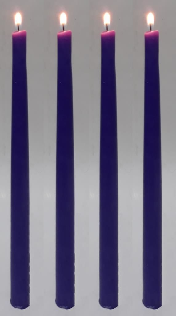 Kaliteli Beyaz, Mavi, Kırmızı Renk 3 Çeşit Dörtlü Şamdan Mumu