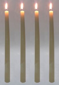 Kaliteli Beyaz, Mavi, Kırmızı Renk 3 Çeşit Dörtlü Şamdan Mumu