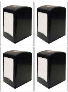 4 Adet Masa Üstü Siyah Peçetelik Çift taraflı Yaylı Peçete Dispanseri Lokanta tipi Peçete Otomatı