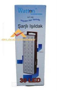WATTON 30 LED TAŞINABİLİR ŞARJLI ASKILI IŞILDAK 