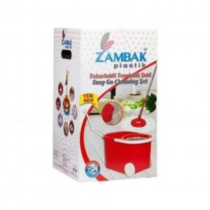 Zambak Döner Başlıklı Kutulu Tekerlekli Pratik Otomatik Temizlik Seti