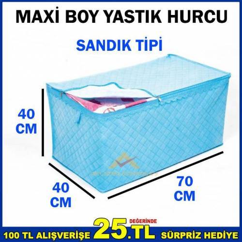 Sandık Tipi Kumaş Maxi Boy Yastık Hurcu 40x70x40