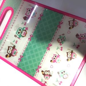 Tek Yüzü Desenli Çift Taraflı Kullanım Kesim Panosu 30cmx20cm