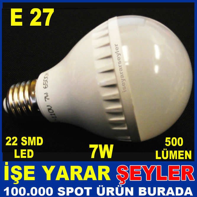 %90 TASARRUFLU E27 DUY 7W 500Lm SMD LED AMPÜL