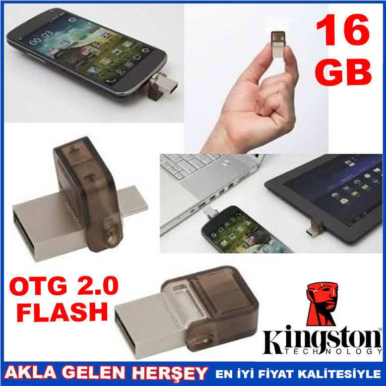 KINGSTON 16GB MİCRODUO USB 2.0 OTG USB BELLEK