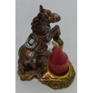 At Heykeli Şamdan Mum Hediyeli Şaha Kalkmış At Figürlü Mini Mumluk Minyatür Kolleksiyon Ürünü Kandil