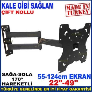 LED TV-LCD Televizyonlar için Çift Kollu Hareketli Katlanabilir TV Askı Aparatı VT 322 HCL PRO