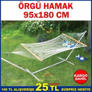 95x180cm Sağlam Tek Kat Pamuk İp Örgülü Hamak