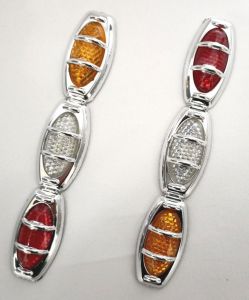 2 Takım 6'lı set Krom Oto Kapı Reflektörü Kedi Gözü Kendinden Yapışanlı Güvenlik Uyarı Sistemi