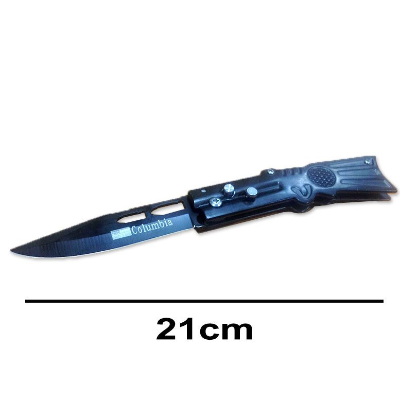 Tüfek Desenli Çakı Av Bıçak Açıkken 21cm Uzunluğunda Emniyet Kilitli Şık Tasarım Çelik Bıçak