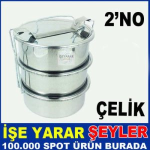 2.No 2-3 Kişilik 3'lü Full Çelik Sefer Tası