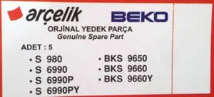 5 ADET ARÇELİK BKS9650 SENTETİK ELYAF TOZTORBASI