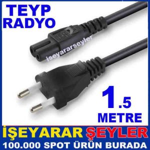 RADYO TEYP FİŞİ DAYANIKLI POWER KABLO 2 PİN KD