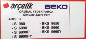5 ADET ARÇELİK S980 SENTETİK ELYAF TOZ TORBASI