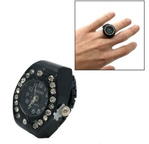 Parmak Saat Esnek Kordonlu Saatli Yüzük Modern