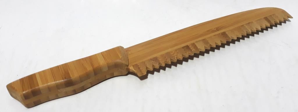31cm Uzunluğunda Testere Ağızlı Orijinal Bambudan Ekmek Bıçağı   Ekmek veya Sebze İçin Kullanılılır