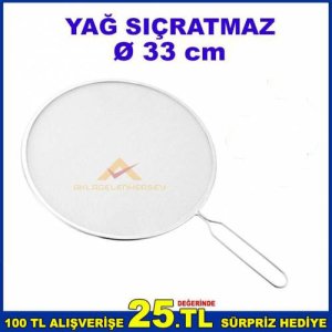 Yağ Sıçratmalarını Önleyen Metal Saplı Yağ Sıçratrmaz