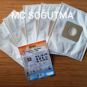 5 Adet KIWI-ROWENTA-MOULİNEX-ARZUM Elektrikli Süpürgelerine Uygun Sağlıklı Uzun Ömürlü Bez Toz Torbası