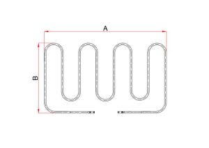 1250W Tost Makine Rezistansı K037 Ø6.5mm Ci-Ni 36x19Cm Kalite Orjinal Paslanmaz Türk Malı Resistanz