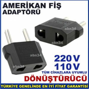 Topraksız Düz Fişleri Topraklı Prize Uyum Adaptörü 2 ADET Amerikan Fiş Dönüştürücü Adaptör Konnektör
