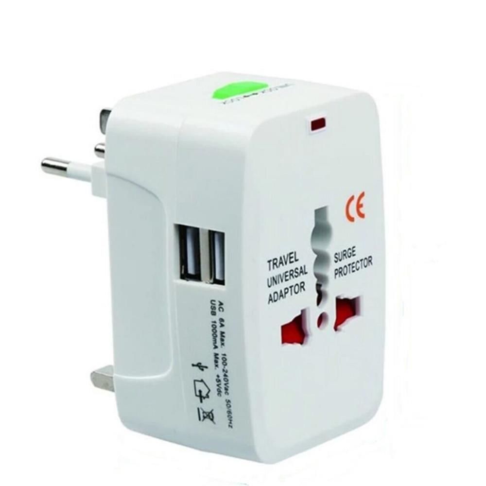 Dalgalanma Korumalı Kaliteli ve Güvenli Priz-Fiş Çevirici  Seyahat Adaptörü 2 Usb Hepsi Bir Arada