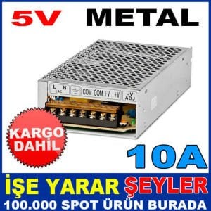 5V 10 AMPER METAL KASA İÇ MEKAN LED ADAPTÖRÜ KD