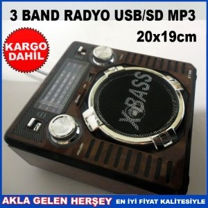 Kargo Dahil TAŞINABİLİR HOPARLÖRLÜ RADYO 3 BAND USB-SD-MP3