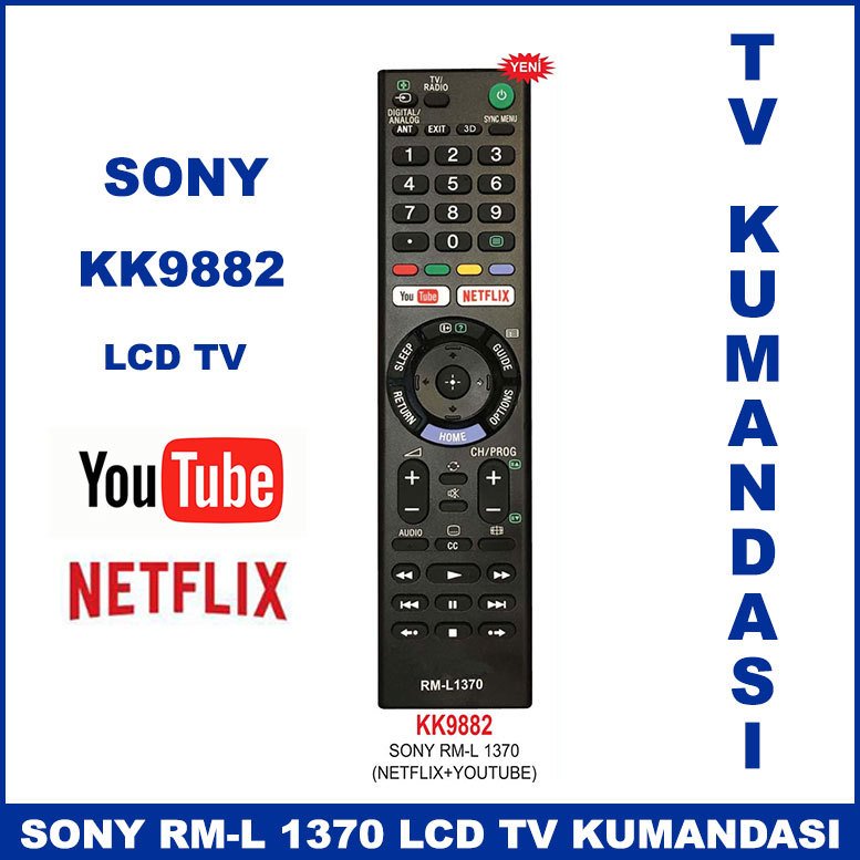 Sony RM-L 1370 Lcd Tv Kumandası KK9882 -Televizyon Kumandası