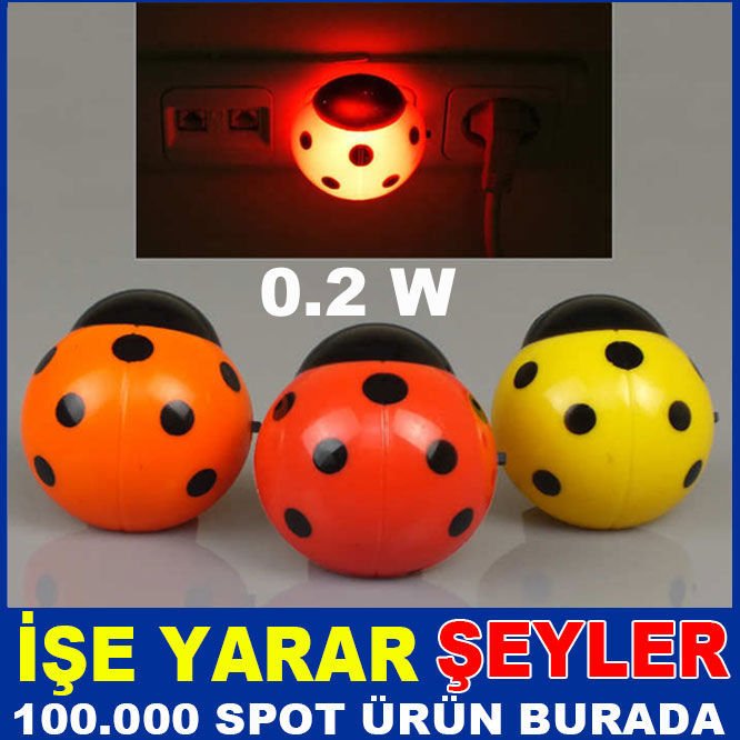 AÇMA KAPAMA DÜĞMELİ UĞUR BÖCEĞİ GECE LAMBASI