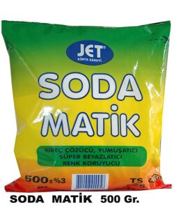 Jet 500 gr Soda Matik Kireç Çözücü ,Leke Sökücü ,Yumuşatıcı ve Renk Korucu  Süper Beyazlık