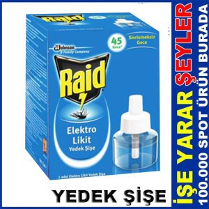 Raid Sineksavar 45 Gece Etkili Elektro Likit Oldukça Etkili Sivrisinek Kovucu Set