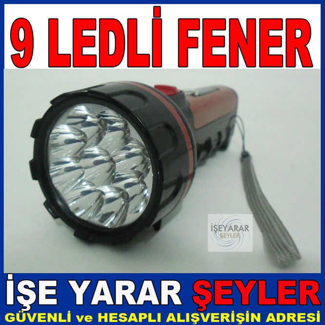 GOLD SILVER GS-8747 ŞARJLI 9 LEDLİ EL FENERİ