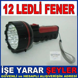 GOLD SILVER GS-8748 ŞARJLI 12 LEDLİ EL FENERİ