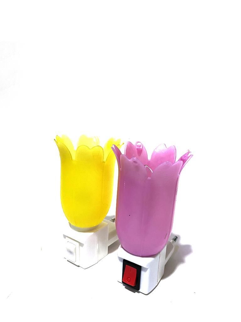 West Light Çok Renkli Çiçek Desenli Gece Lambası E14 Duy Tipi Günışığı Ampul