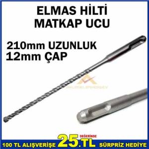 210mm Boy 12mm Çapında Elmas Hilti Matkap Ucu