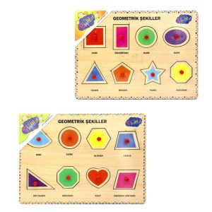Ahşap Tutmalı Geometrik Şekiller Puzzle 1 Adet Fiyatıdır