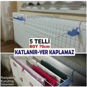 HER KALORİFERE TAKILAN 70cm ÇAMAŞIR ASKISI 5 TELLİ PORTATİF KALORİFER TİPİ HIZLI ÇAMAŞIR KURUTMALIĞI