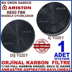 ARİSTON ANKASTRE DAVLUMBAZ FİLTRESİ ARİSTON HE60 FBK MODEL DAVLUMBAZ İÇİN GRANÜL KARBONLU FİLTRE