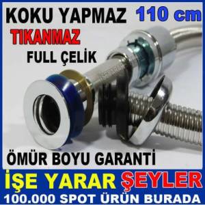 KOKU YAPMAYAN SİFON FULL ÇELİK KOMPLE LAVABO SİFONU 110cm ÇELİK BORU KOMPLE ÇELİK BAĞLANTI PARÇALARI