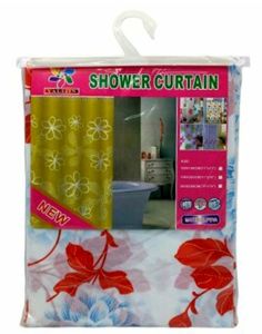 Ekonomik PVC Duş Perdesi 12 Halka Dahil 180x180cm Tek Kanat Su Geçirmez Kir Tutmaz Nylon Separatör