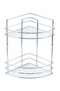 2 Katlı Krom Köşelik Süngerlik Banyo Duş Rafı