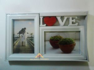 ROMANTİK YATAY VE DİKEY BEYAZ-PEMBE ÇERÇEVE