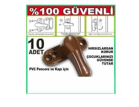 10 Adet Pvc Kapı Pencere Pimapen Çocuk Emniyet Kilidi Kahverengi