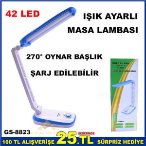 42 LED IŞIK AYARLI PORTABLE ŞARJLI MASA LAMBASI-3