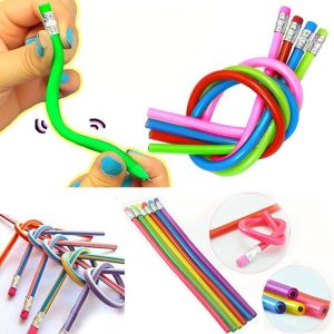 Eğilip Bükülebilen Esnek Kalem Yumuşak Esneyen Silgili Renkli 1 Adet Kurşun Kalem